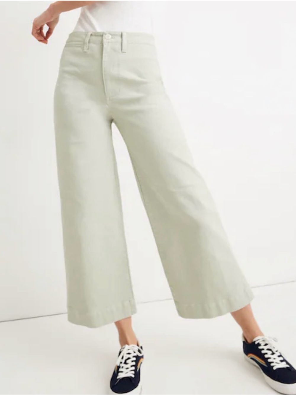 Madewell Emmett Wide-Leg Crop Pants in Sea Haze